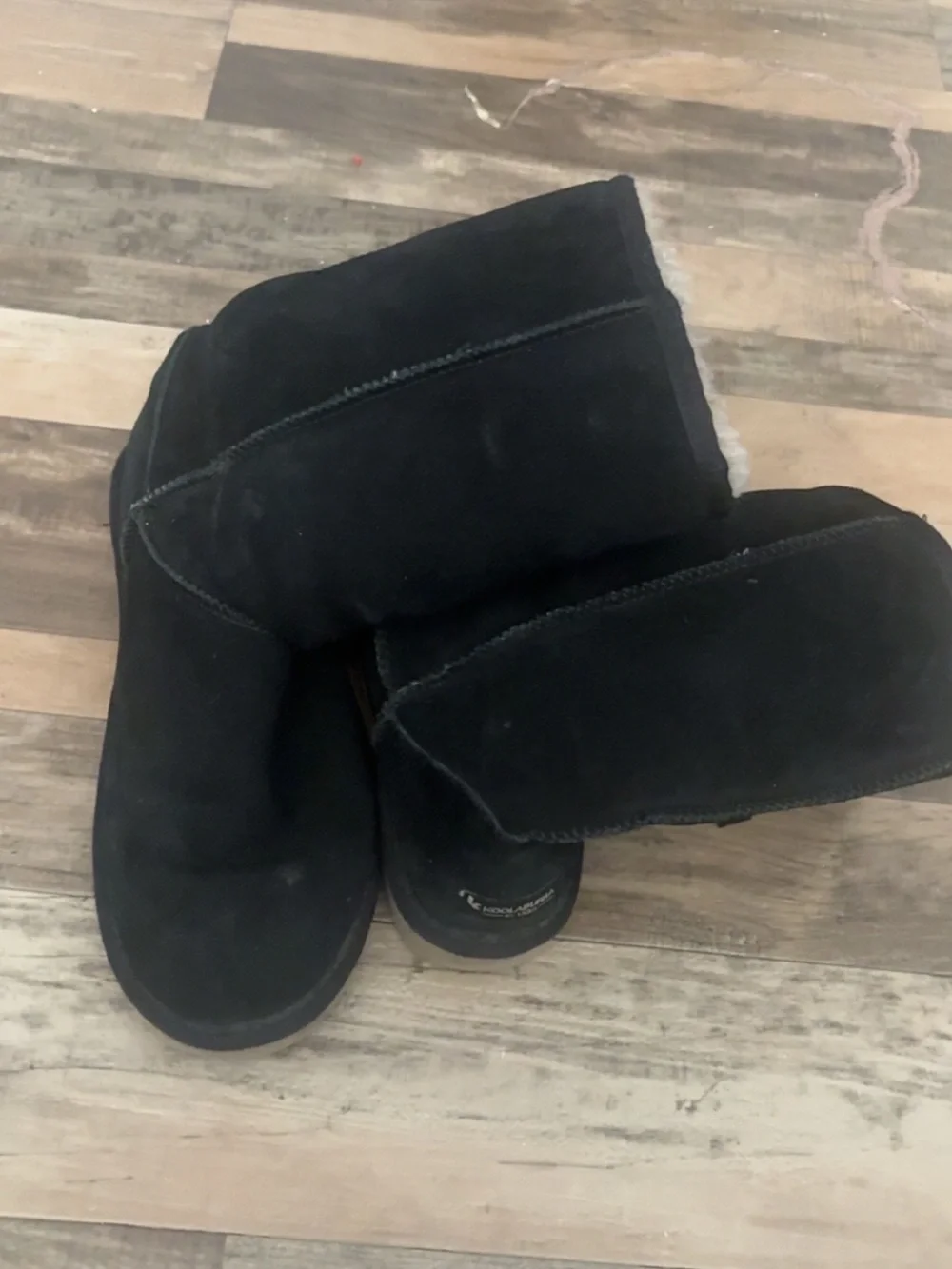Koolaburra Black Suede Shearling Winter Boots